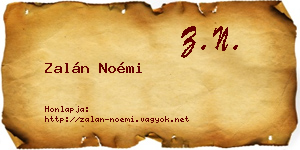 Zalán Noémi névjegykártya